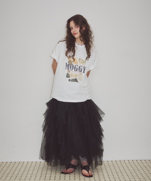 J1U by LA BELLE ETUDE(ジユウバイラベルエチュード)の「MOGGY CAT Tee(Tシャツ/カットソー・レディース・ホワイト/チャコールグレー・0/1)」の14枚目の写真