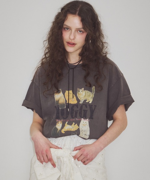 J1U by LA BELLE ETUDE(ジユウバイラベルエチュード)の「MOGGY CAT Tee(Tシャツ/カットソー・レディース・ホワイト/チャコールグレー・0/1)」の19枚目の写真