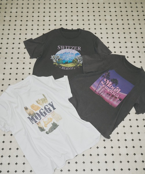 J1U by LA BELLE ETUDE(ジユウバイラベルエチュード)の「MOGGY CAT Tee(Tシャツ/カットソー・レディース・ホワイト/チャコールグレー・0/1)」の7枚目の写真