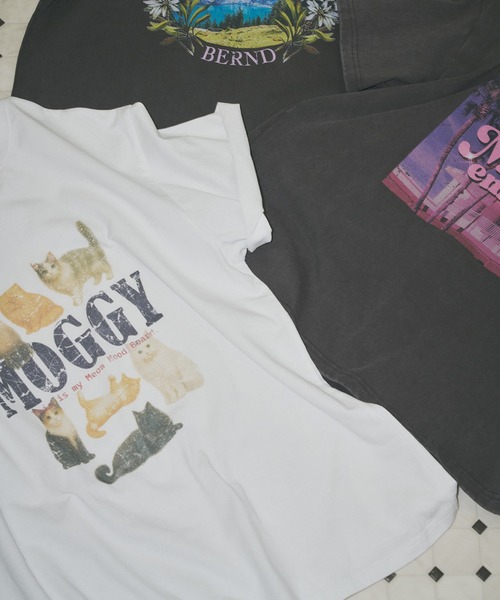 J1U by LA BELLE ETUDE(ジユウバイラベルエチュード)の「MOGGY CAT Tee(Tシャツ/カットソー・レディース・ホワイト/チャコールグレー・0/1)」の8枚目の写真