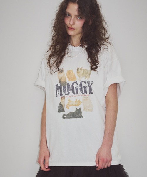 J1U by LA BELLE ETUDE(ジユウバイラベルエチュード)の「MOGGY CAT Tee(Tシャツ/カットソー・レディース・ホワイト/チャコールグレー・0/1)」の9枚目の写真