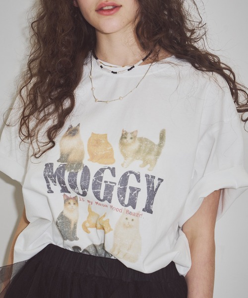 J1U by LA BELLE ETUDE(ジユウバイラベルエチュード)の「MOGGY CAT Tee(Tシャツ/カットソー・レディース・ホワイト/チャコールグレー・0/1)」の11枚目の写真