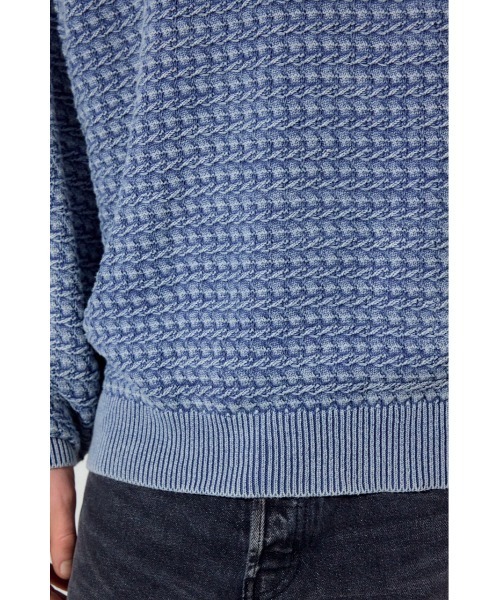 AZUL by moussy(アズールバイマウジー)の「ヴィンテージウォッシュニットポロ(ニット/セーター・メンズ・ブルー/ブラック/グレイッシュベージュ・MEDIUM/LARGE)」の14枚目の写真