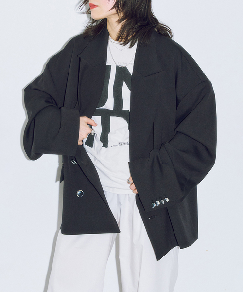 CITYSHOP（シティーショップ）の「SHORT DOUBLE ジャケット（その他アウター・レディース・ブラック/ベージュ・36/38）」の6枚目の写真