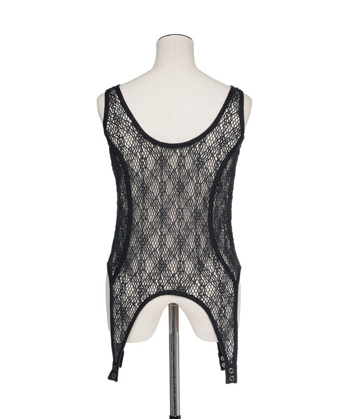 muller of yoshiokubo(ミュラーオブヨシオクボ)の「muller of yoshiokubo ミュラーオブヨシオクボ / SPIDERWEB BODY SUIT スパイダーウェブタンクトップ ボディスーツ / MLS26210(タンクトップ・レディース・ホワイト/ベージュ/ブラック・36/38)」の9枚目の写真