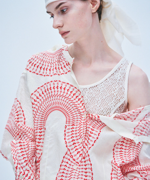 muller of yoshiokubo(ミュラーオブヨシオクボ)の「muller of yoshiokubo ミュラーオブヨシオクボ / SPIDERWEB BODY SUIT スパイダーウェブタンクトップ ボディスーツ / MLS26210(タンクトップ・レディース・ホワイト/ベージュ/ブラック・36/38)」の10枚目の写真