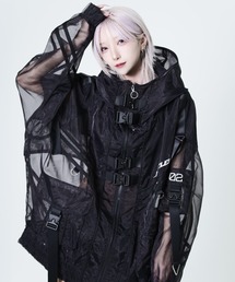 REFLEM（レフレム）の「『REFLEM INDUSTRY/レフレム インダストリー』SPECTRA SHELL HIGH-NECK HOODIE/サイバー切替シアーハイネックパーカー（パーカー）」