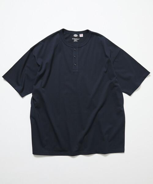 FREAK'S STORE(フリークスストア)の「限定展開 STORATECH/ストラテック ライトウェイト ヘンリーネックTシャツ/抗菌/防臭/制菌/UVカット/接触冷感/吸水速乾(Tシャツ/カットソー・メンズ・スミクロ/ネイビー/ブラック/ホワイト/グレイッシュベージュ・SMALL/X-LARGE/LARGE/MEDIUM)」の7枚目の写真
