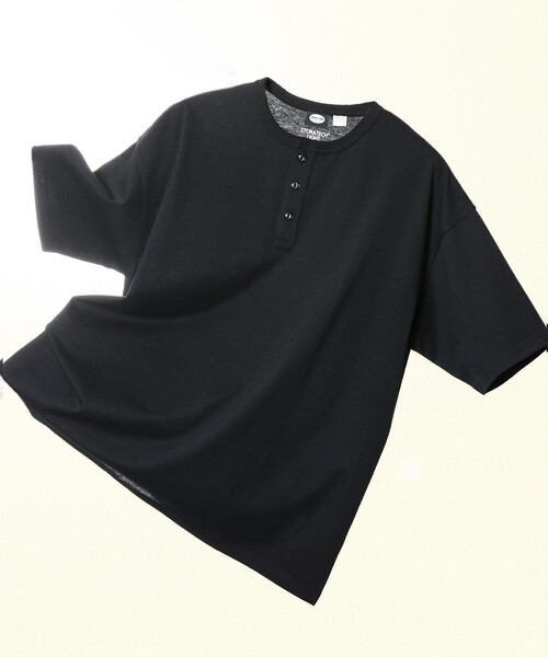 FREAK'S STORE(フリークスストア)の「限定展開 STORATECH/ストラテック ライトウェイト ヘンリーネックTシャツ/抗菌/防臭/制菌/UVカット/接触冷感/吸水速乾(Tシャツ/カットソー・メンズ・スミクロ/ネイビー/ブラック/ホワイト/グレイッシュベージュ・SMALL/X-LARGE/LARGE/MEDIUM)」の2枚目の写真