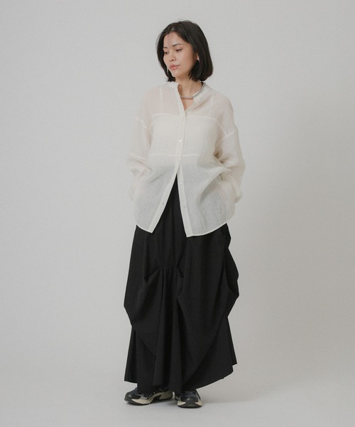 Floran（フローラン）の「ランダムタックスカート（スカート・レディース・オフホワイト/ブラック/ベージュ・FREE）」の15枚目の写真