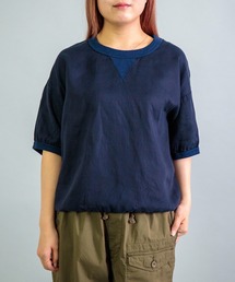 OMNIGOD | [OMNIGOD womens / オムニゴッド] テンセルリネンツイル ショートスリーブクルーネックTシャツ(Tシャツ/カットソー)