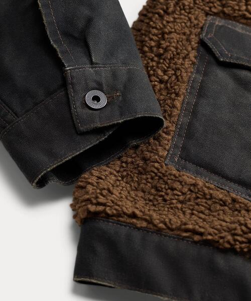 RRL(ダブル アール エル)の「フリースパネルド キャンバス ジャケット(ブルゾン・メンズ・ブラック系1・XXL/XS/XL/S/M/L)」の8枚目の写真