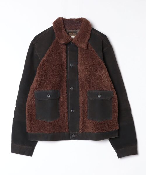 RRL(ダブル アール エル)の「フリースパネルド キャンバス ジャケット(ブルゾン・メンズ・ブラック系1・XXL/XS/XL/S/M/L)」の3枚目の写真
