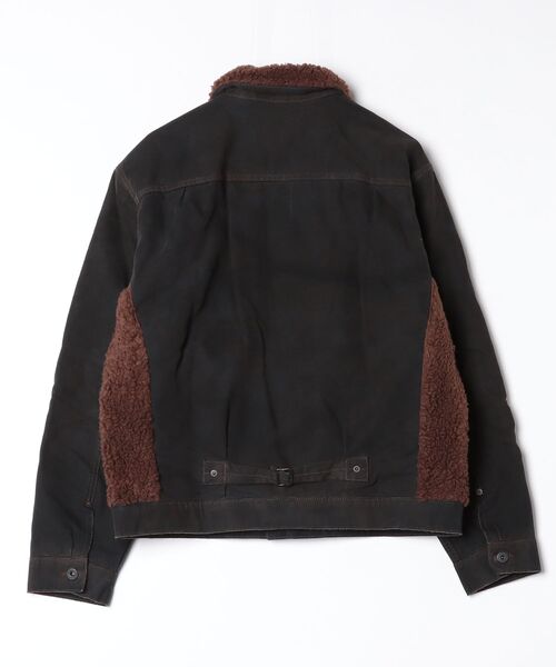 RRL(ダブル アール エル)の「フリースパネルド キャンバス ジャケット(ブルゾン・メンズ・ブラック系1・XXL/XS/XL/S/M/L)」の4枚目の写真