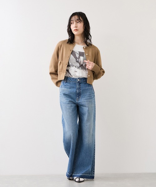 VIS(ビス)の「パールボタンカーディガン(カーディガン/ボレロ・レディース・ブラック/オフホワイト/ピンク/キャメル・FREE)」の18枚目の写真