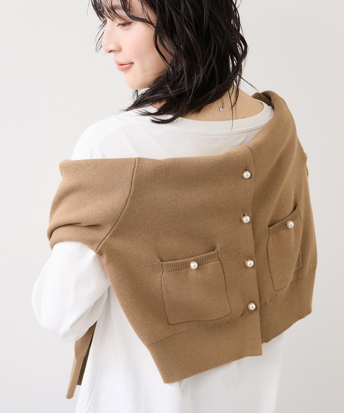 VIS(ビス)の「パールボタンカーディガン(カーディガン/ボレロ・レディース・ブラック/オフホワイト/ピンク/キャメル・FREE)」の19枚目の写真