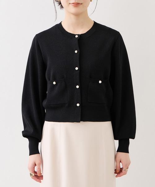 VIS(ビス)の「パールボタンカーディガン(カーディガン/ボレロ・レディース・ブラック/オフホワイト/ピンク/キャメル・FREE)」の17枚目の写真