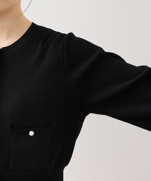 VIS(ビス)の「パールボタンカーディガン(カーディガン/ボレロ・レディース・ブラック/オフホワイト/ピンク/キャメル・FREE)」の13枚目の写真