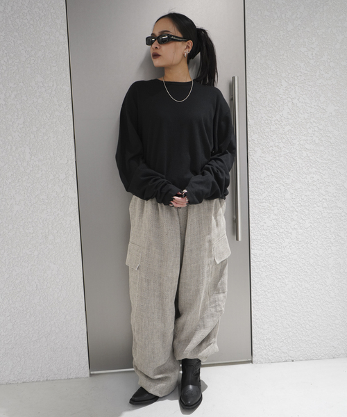 extreme cashmere(エクストリーム カシミヤ)の「EXTREME CASHMERE/エクストリーム カシミア n452 ROCK(ニット/セーター・メンズ・カーキ/ブラック/ネイビー/グレー・FREE)」の5枚目の写真
