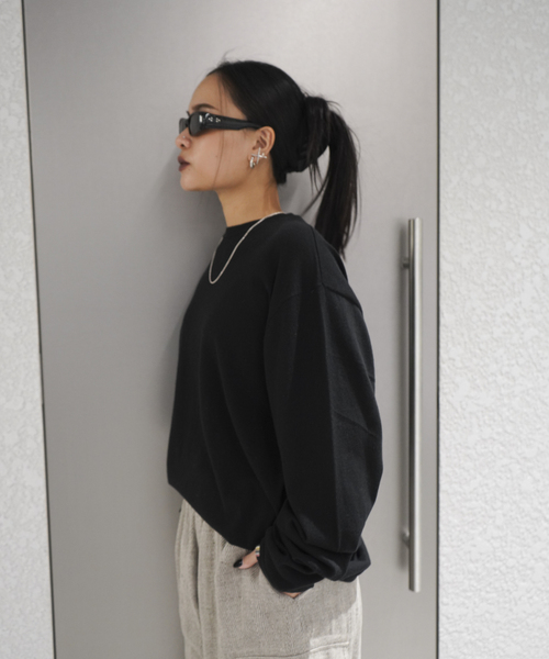extreme cashmere(エクストリーム カシミヤ)の「EXTREME CASHMERE/エクストリーム カシミア n452 ROCK(ニット/セーター・メンズ・カーキ/ブラック/ネイビー/グレー・FREE)」の7枚目の写真