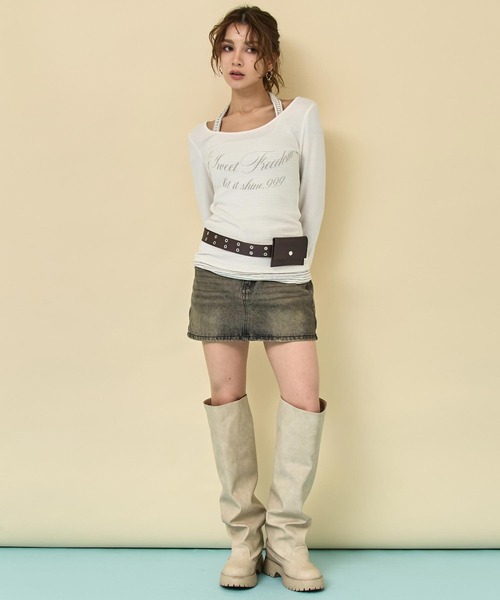 ANAP(アナップ)の「ポーチ付きハトメ ベルト(ベルト・レディース・ブラウン/ブラック・F)」の10枚目の写真
