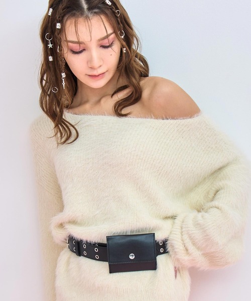 ANAP(アナップ)の「ポーチ付きハトメ ベルト(ベルト・レディース・ブラウン/ブラック・F)」の12枚目の写真