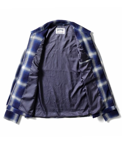HOUSTON(ヒューストン)の「HOUSTON ヒューストン INDIGO OMBRE HBT JACKET インディゴ オンブレーチェック ヘリンボーン ツイルジャケット(ブルゾン・メンズ・ネイビー/ブルー・XL/L/M)」の5枚目の写真