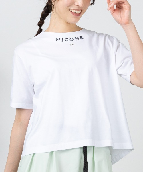 STUDIO PICONE(スタジオピッコーネ)の「立体刺繍UV冷感プルオーバー(Tシャツ/カットソー・レディース・ブラック/オレンジ/ホワイト・M/LL/L)」の2枚目の写真