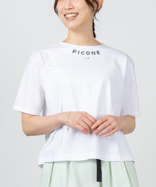STUDIO PICONE(スタジオピッコーネ)の「立体刺繍UV冷感プルオーバー(Tシャツ/カットソー・レディース・ブラック/オレンジ/ホワイト・M/LL/L)」の5枚目の写真