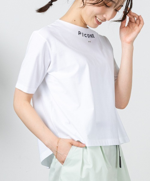 STUDIO PICONE(スタジオピッコーネ)の「立体刺繍UV冷感プルオーバー(Tシャツ/カットソー・レディース・ブラック/オレンジ/ホワイト・M/LL/L)」の8枚目の写真