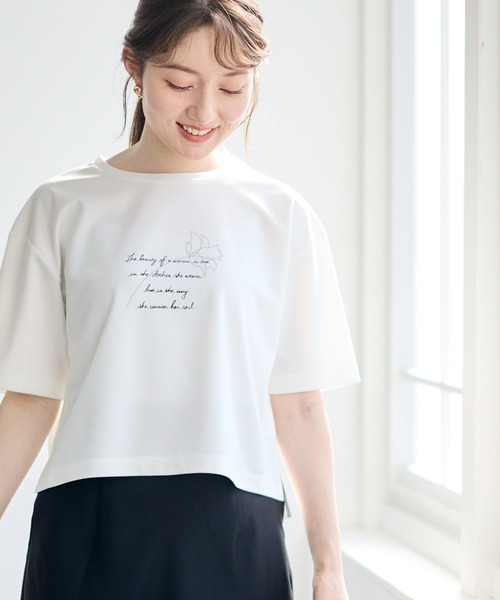 12Twelve Agenda(トゥエルブ アジェンダ)の「線画モチーフプリントTシャツ(Tシャツ/カットソー・レディース・ブラック/ピンク・M)」の2枚目の写真