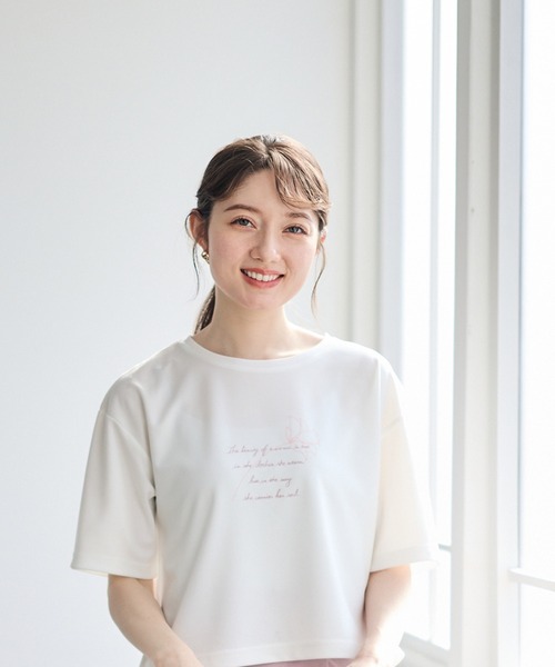 12Twelve Agenda(トゥエルブ アジェンダ)の「線画モチーフプリントTシャツ(Tシャツ/カットソー・レディース・ブラック/ピンク・M)」の9枚目の写真