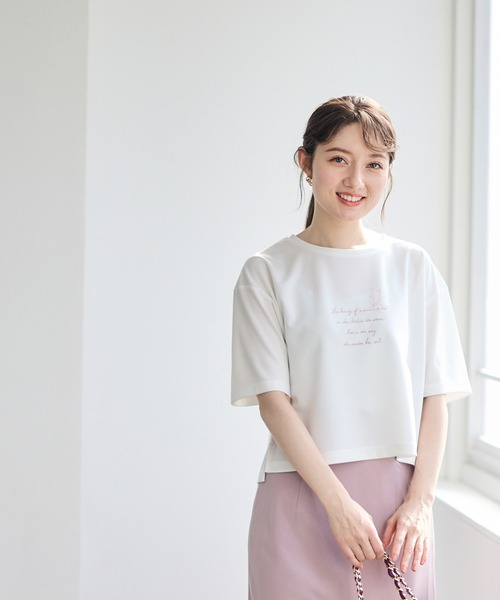 12Twelve Agenda(トゥエルブ アジェンダ)の「線画モチーフプリントTシャツ(Tシャツ/カットソー・レディース・ブラック/ピンク・M)」の4枚目の写真