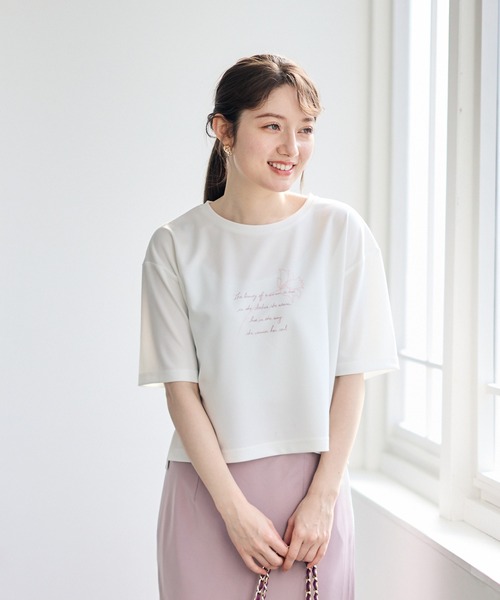 12Twelve Agenda(トゥエルブ アジェンダ)の「線画モチーフプリントTシャツ(Tシャツ/カットソー・レディース・ブラック/ピンク・M)」の3枚目の写真