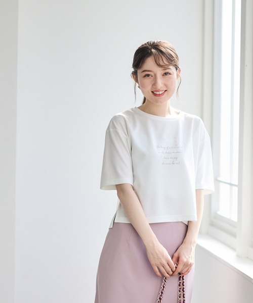 12Twelve Agenda(トゥエルブ アジェンダ)の「線画モチーフプリントTシャツ(Tシャツ/カットソー・レディース・ブラック/ピンク・M)」の5枚目の写真
