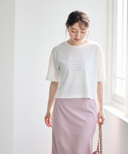 12Twelve Agenda(トゥエルブ アジェンダ)の「線画モチーフプリントTシャツ(Tシャツ/カットソー・レディース・ブラック/ピンク・M)」の6枚目の写真