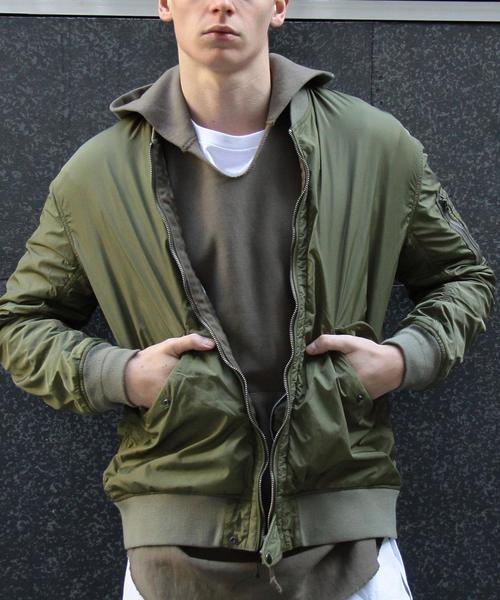 MONKEY TIME(モンキータイム)の「<monkey time>∴ ナイロン ボンディング L-2ジャケット◆(ブルゾン・メンズ・ブラック/オリーブ/ワインレッド・LARGE/MEDIUM/SMALL/X-LARGE)」の2枚目の写真