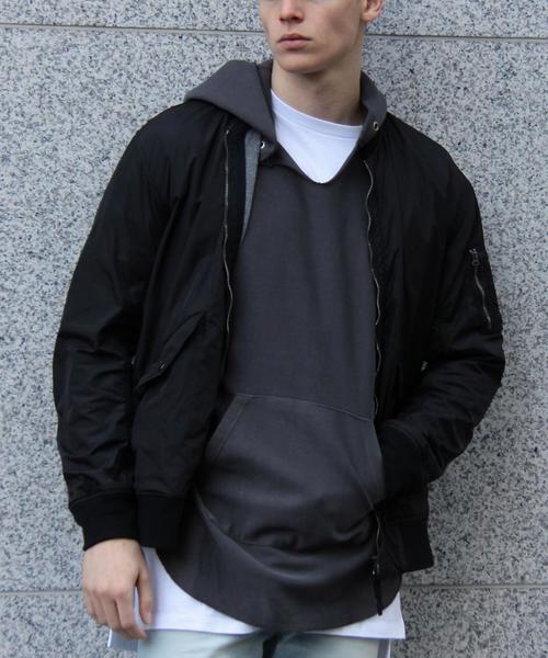 MONKEY TIME(モンキータイム)の「<monkey time>∴ ナイロン ボンディング L-2ジャケット◆(ブルゾン・メンズ・ブラック/オリーブ/ワインレッド・LARGE/MEDIUM/SMALL/X-LARGE)」の1枚目の写真