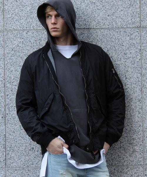 MONKEY TIME(モンキータイム)の「<monkey time>∴ ナイロン ボンディング L-2ジャケット◆(ブルゾン・メンズ・ブラック/オリーブ/ワインレッド・LARGE/MEDIUM/SMALL/X-LARGE)」の9枚目の写真