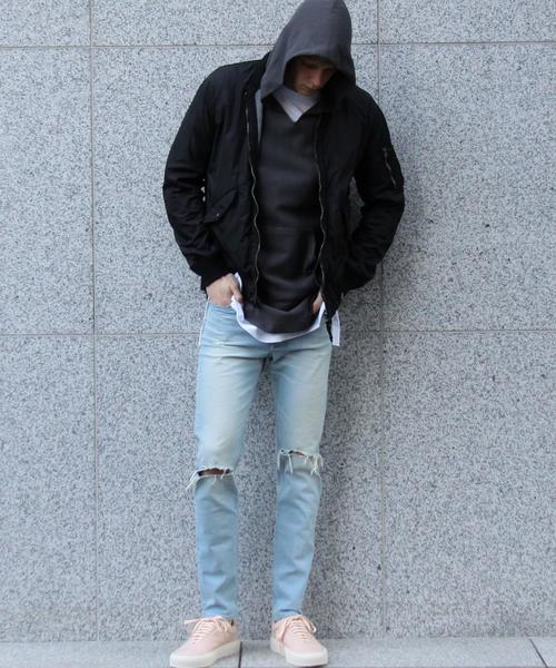 MONKEY TIME(モンキータイム)の「<monkey time>∴ ナイロン ボンディング L-2ジャケット◆(ブルゾン・メンズ・ブラック/オリーブ/ワインレッド・LARGE/MEDIUM/SMALL/X-LARGE)」の11枚目の写真