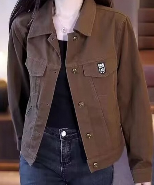 Flugge(フラッジー)の「レギュラーカラージャケット(その他アウター・レディース・ブラウン/ブラック・MEDIUM/LARGE)」の1枚目の写真