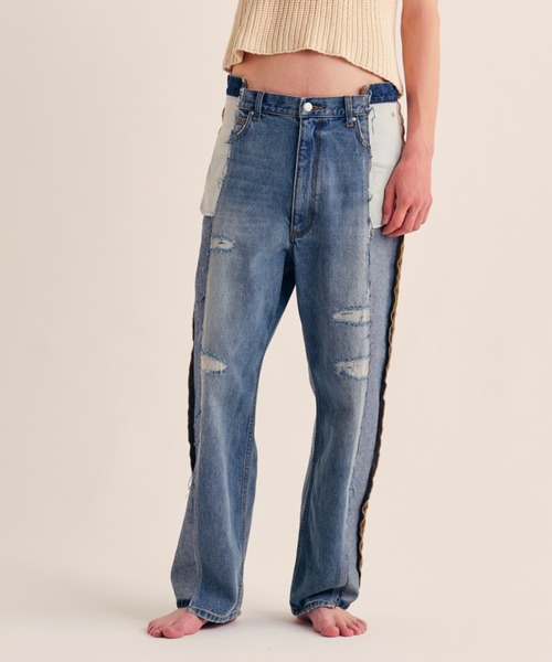 Iroquois（イロコイ）の「CENTER SEAM LOOSE FIT（デニムパンツ・メンズ・ブラック/ブラック系その他/ブルー系その他・4/5/3）」の3枚目の写真