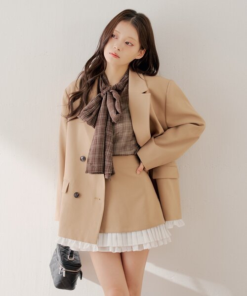 Chico(チコ)の「【セットアップ対応】フリルレイヤードミニスカート(スカート・レディース・ベージュ/グレー/ベージュ系その他2・FREE)」の8枚目の写真
