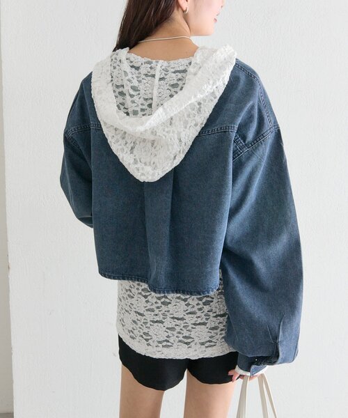 mystic（ミスティック）の「スタッズデニムシャツジャケット（デニムジャケット・レディース・ブルー/ネイビー・FREE）」の5枚目の写真