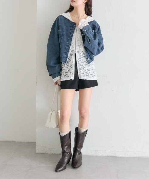 mystic（ミスティック）の「スタッズデニムシャツジャケット（デニムジャケット・レディース・ブルー/ネイビー・FREE）」の7枚目の写真