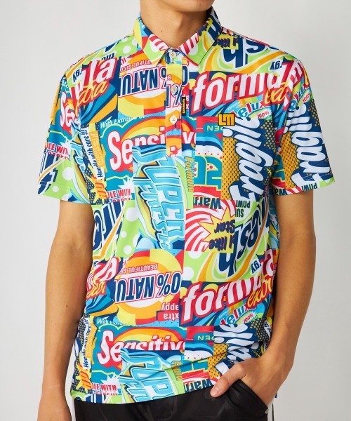 Loudmouth（ラウドマウス）の「LOUDMOUTH/ラウドマウス ゴルフウェア プレミアムカノコ 吸汗速乾 UVカット 接触冷感 総柄 半袖シャツ（Tシャツ/カットソー・メンズ・その他4/その他/その他1/その他2/その他3・M/LL/3L/L）」の3枚目の写真