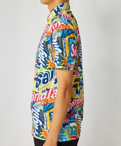 Loudmouth（ラウドマウス）の「LOUDMOUTH/ラウドマウス ゴルフウェア プレミアムカノコ 吸汗速乾 UVカット 接触冷感 総柄 半袖シャツ（Tシャツ/カットソー・メンズ・その他4/その他/その他1/その他2/その他3・M/LL/3L/L）」の9枚目の写真