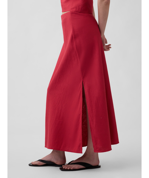 GAP（ギャップ）の「リネンブレンド マキシ スリップスカート（スカート・レディース・イエロー/レッド/ブラウン/ナチュラル/ブラック系その他/ブラック・XXS/L/M/S/XS）」の6枚目の写真