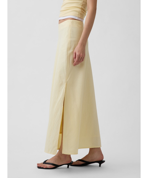 GAP（ギャップ）の「リネンブレンド マキシ スリップスカート（スカート・レディース・イエロー/レッド/ブラウン/ナチュラル/ブラック系その他/ブラック・XXS/L/M/S/XS）」の5枚目の写真