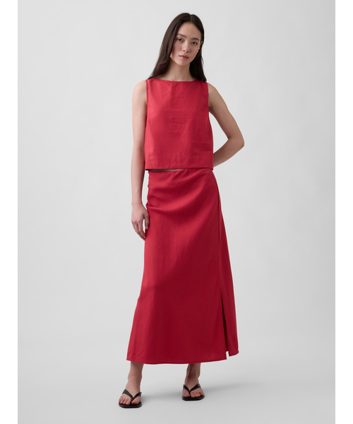 GAP（ギャップ）の「リネンブレンド マキシ スリップスカート（スカート・レディース・イエロー/レッド/ブラウン/ナチュラル/ブラック系その他/ブラック・XXS/L/M/S/XS）」の7枚目の写真